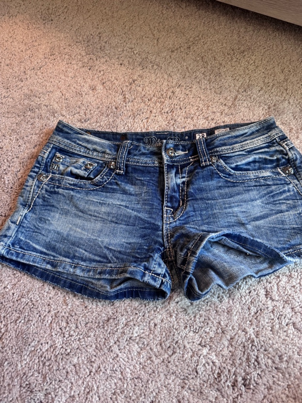 Miss Me Distressed Blue Denim Jean Shorts